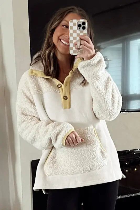 Cozy fleece kangaroo sweatshirt