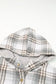 Cozy gray plaid sherpa-lined hooded shacket | fashionfitz