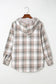 Cozy gray plaid sherpa-lined hooded shacket | fashionfitz