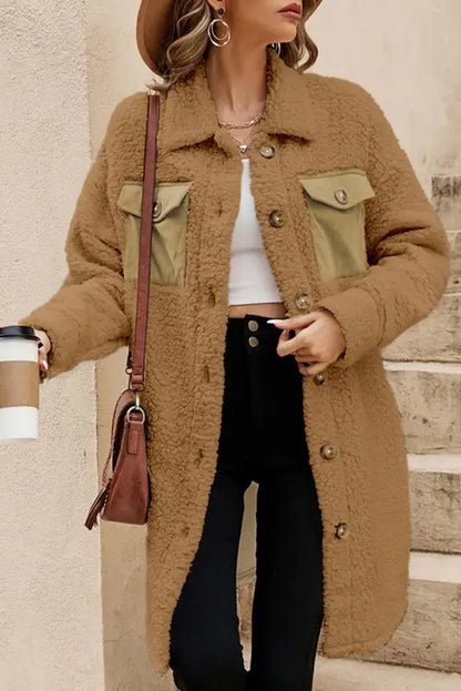 Cozy khaki teddy coat - winter collection | fashionfitz