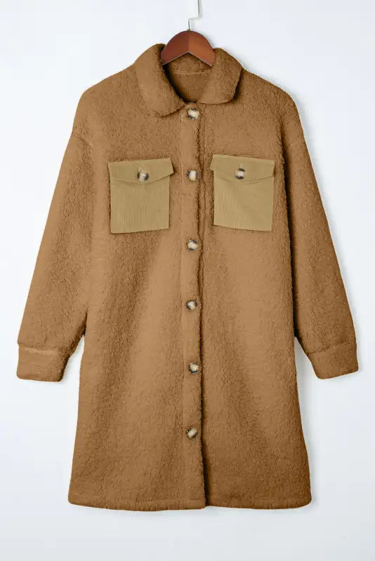 Cozy khaki teddy coat - winter collection | fashionfitz