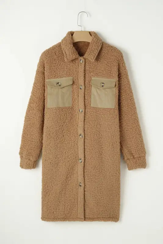 Cozy khaki teddy coat - winter collection | fashionfitz