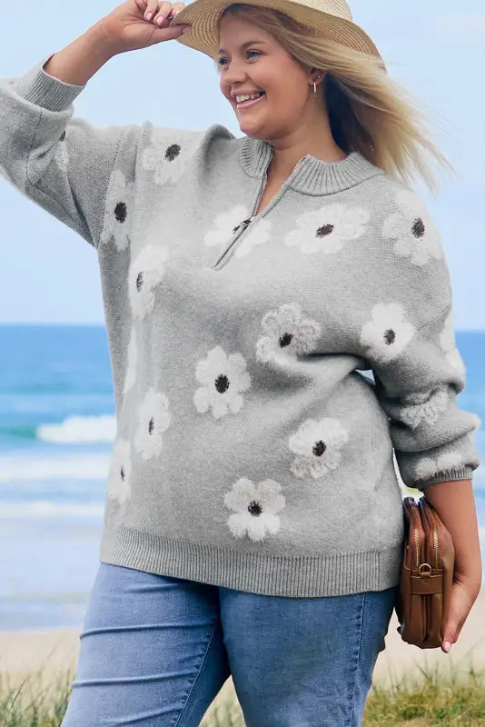 Cozybloom plus size floral sweater | elegant & comfy