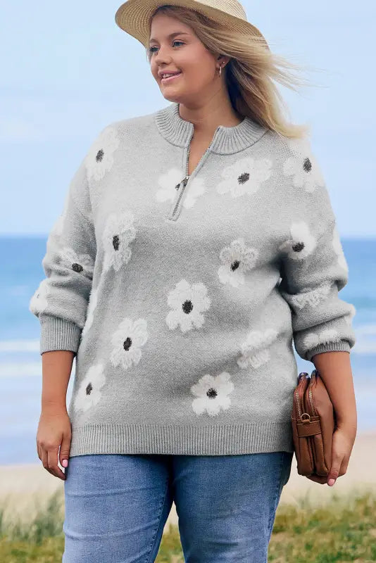 Cozybloom plus size floral sweater | elegant & comfy