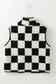 Cozycheck sherpa vest | black checkered warmth & style