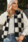 Cozycheck sherpa vest | black checkered warmth & style