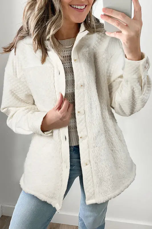 Cozypatch quilted sherpa shacket - vintage style winter wear