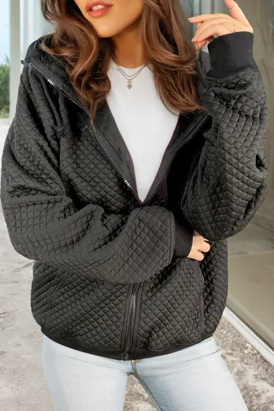 Cozyquilt hooded jacket | quilted warmth with stylish pockets