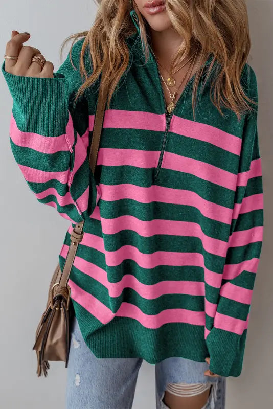 Cozystripes oversized zip sweater