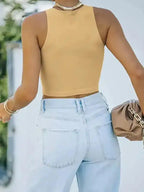 Crew Neck Racer Tank Top - Fashionfitz