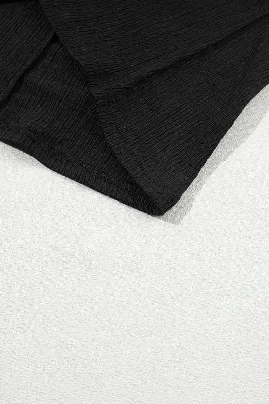 Crinkled V-Neck Wide Sleeve T-shirt - Fashionfitz