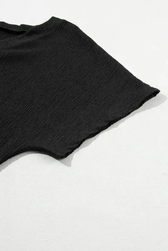 Crinkled V-Neck Wide Sleeve T-shirt - Fashionfitz