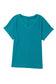 Crinkled v neck teal t-shirt with short sleeves and relaxed textured fabric