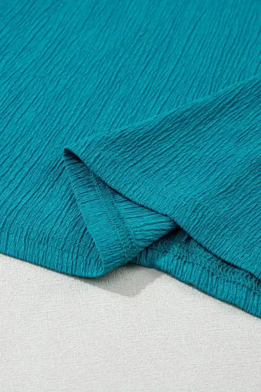 Crinkled V-Neck Wide Sleeve T-shirt - Fashionfitz