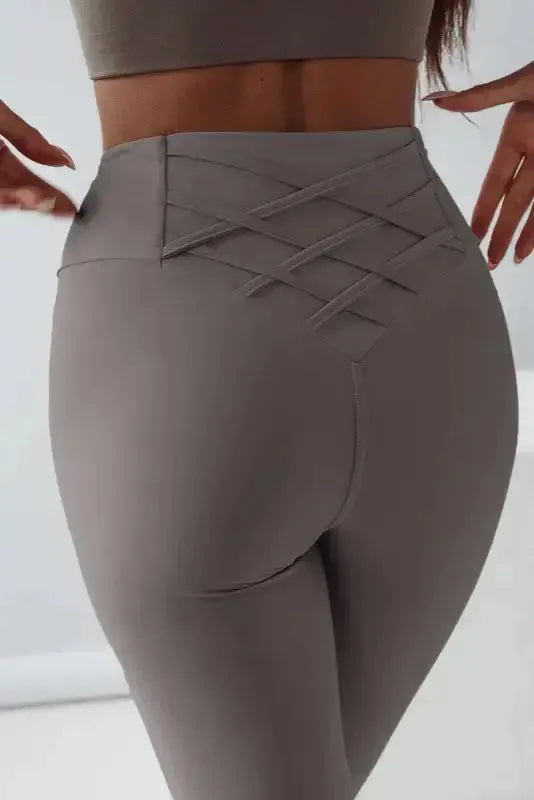 Criss Cross Tummy Control Leggings - Fashionfitz