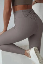 Criss Cross Tummy Control Leggings - Fashionfitz