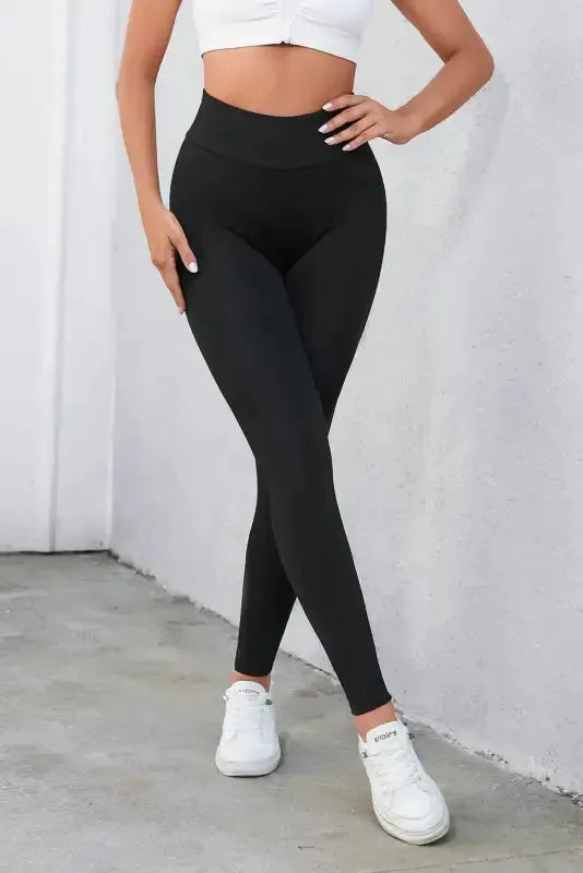Criss Cross Tummy Control Leggings - Fashionfitz