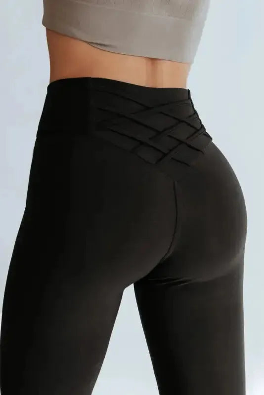 Criss Cross Tummy Control Leggings - Fashionfitz