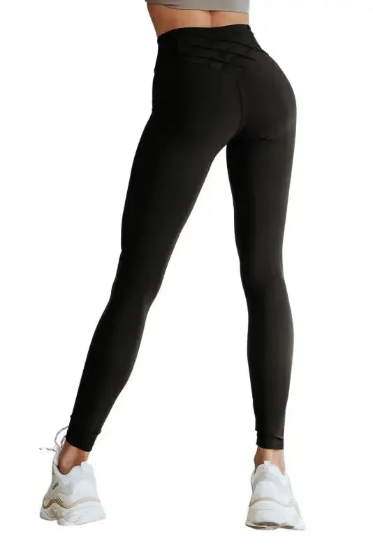 Criss Cross Tummy Control Leggings - Fashionfitz