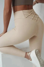 Criss Cross Tummy Control Leggings - Fashionfitz