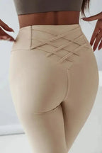 Criss Cross Tummy Control Leggings - Fashionfitz