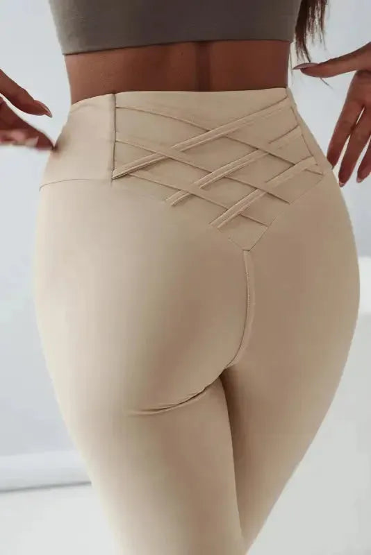Criss Cross Tummy Control Leggings - Fashionfitz