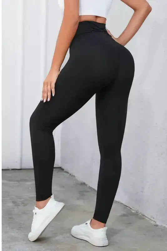 Criss Cross Tummy Control Leggings - Fashionfitz