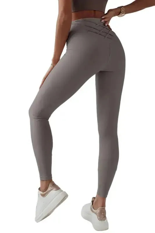 Criss Cross Tummy Control Leggings - Fashionfitz