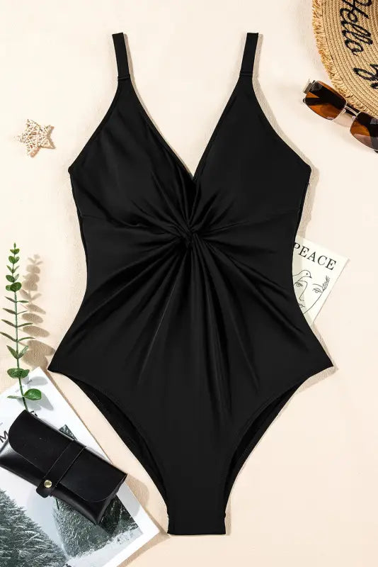 Crisscross back one-piece swimsuit