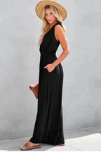 Crisscross Wide Leg Backless Jumpsuit - Fashionfitz