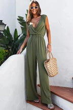 Crisscross Wide Leg Backless Jumpsuit - Fashionfitz