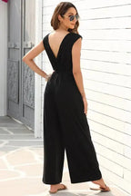 Crisscross Wide Leg Backless Jumpsuit - Fashionfitz