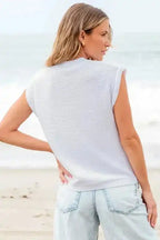 Crochet Flower Knit Short Sleeve Top - Fashionfitz