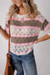 Crochet half sleeve sweater - brown stripe hollow out - short sweaters