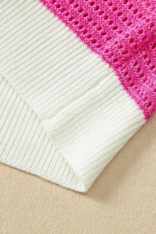 Crochet Knit Top - Ruffled Short Sleeve Sweater - Fashionfitz