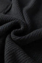 Crochet Lace Sleeve Ribbed Knit Cardigan - Black - Fashionfitz