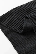 Crochet Lace Sleeve Ribbed Knit Cardigan - Black - Fashionfitz