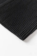 Crochet Lace Sleeve Ribbed Knit Cardigan - Black - Fashionfitz