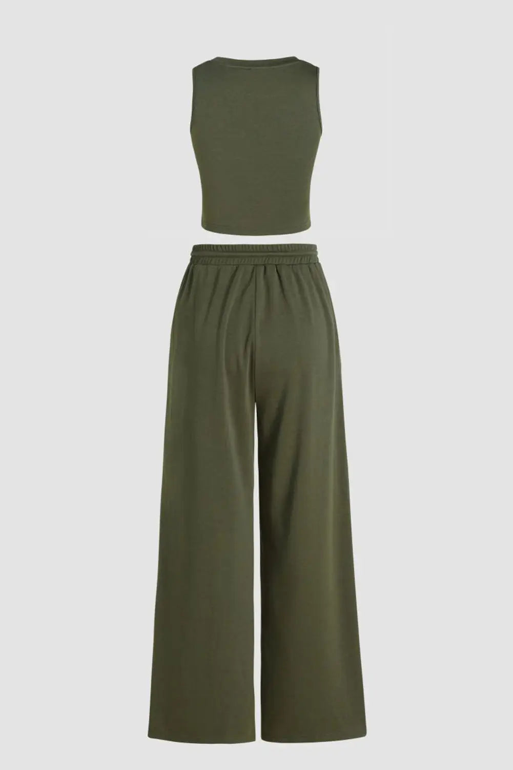Crop top and wide leg pants set - two piece sets