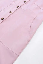 Cropped Jumpsuit with Sash - Buttoned Sleeveless - Fashionfitz