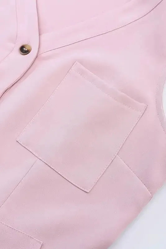 Cropped Jumpsuit with Sash - Buttoned Sleeveless - Fashionfitz