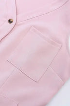 Cropped Jumpsuit with Sash - Buttoned Sleeveless - Fashionfitz