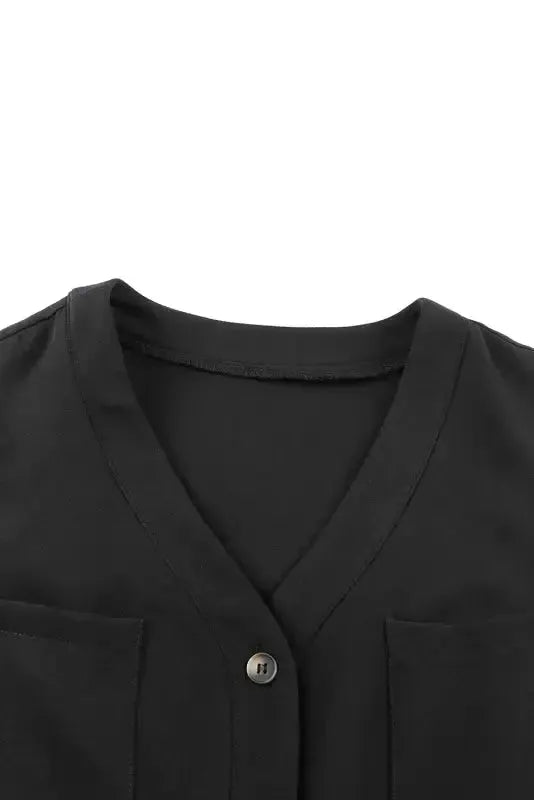 Cropped Jumpsuit with Sash - Buttoned Sleeveless - Fashionfitz