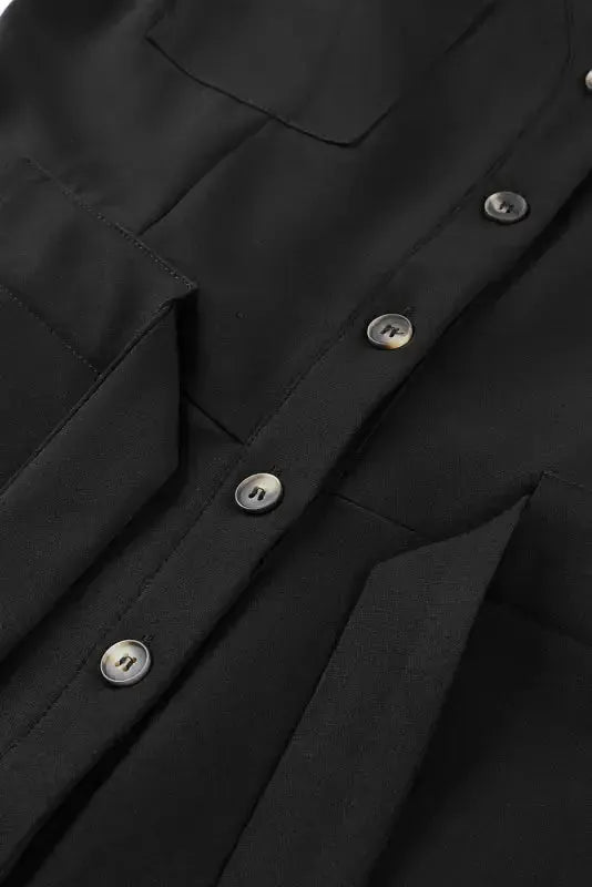 Cropped Jumpsuit with Sash - Buttoned Sleeveless - Fashionfitz