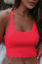 Crossed Straps Cropped Bikini Top - Fashionfitz