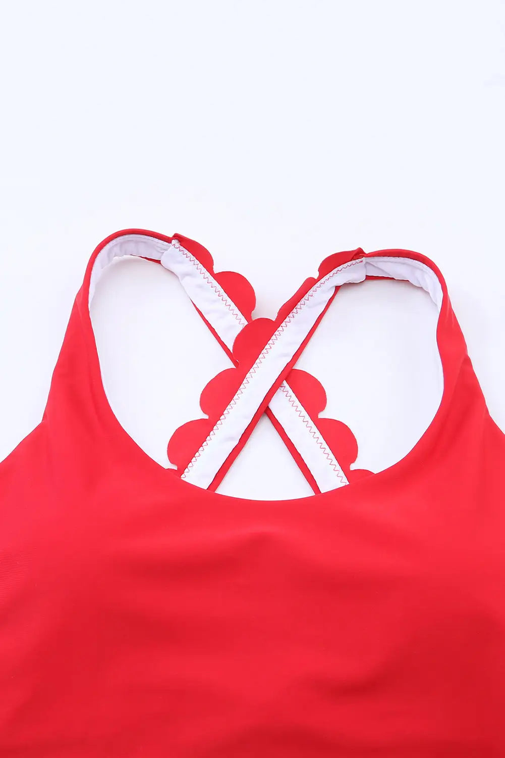 Crossed straps cropped bikini top - swim tops