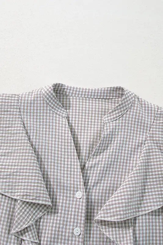 Crosshatch chic ruffle shirt