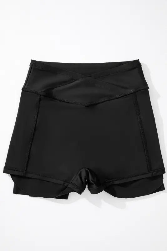 Crossover high waist swim skort