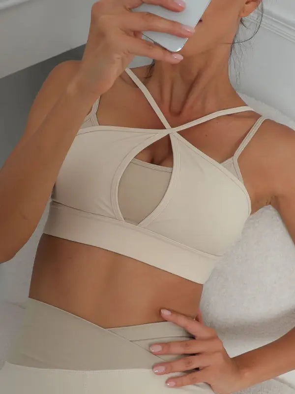 Crossover straps sports bra top - tops