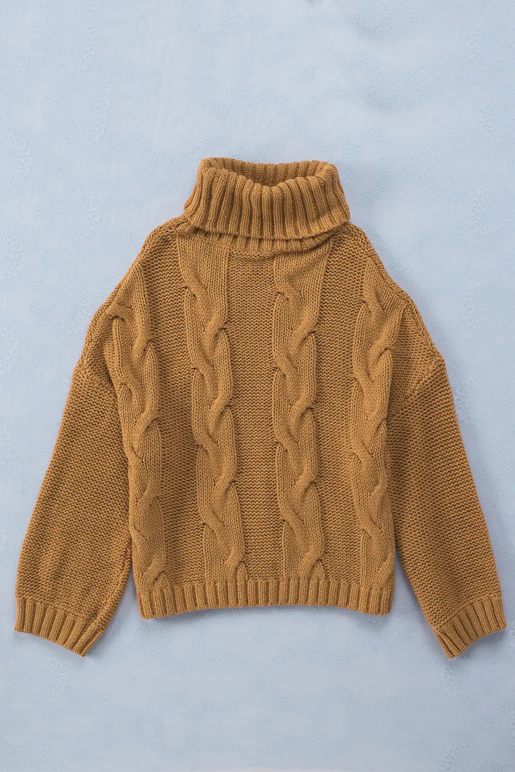 Cuddle weather cable knit handmade turtleneck sweater - sweaters & cardigans